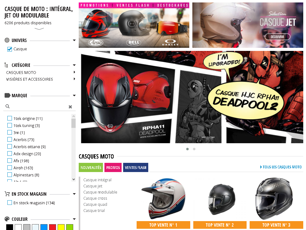 Catégorie Casque sur le site la becanerie